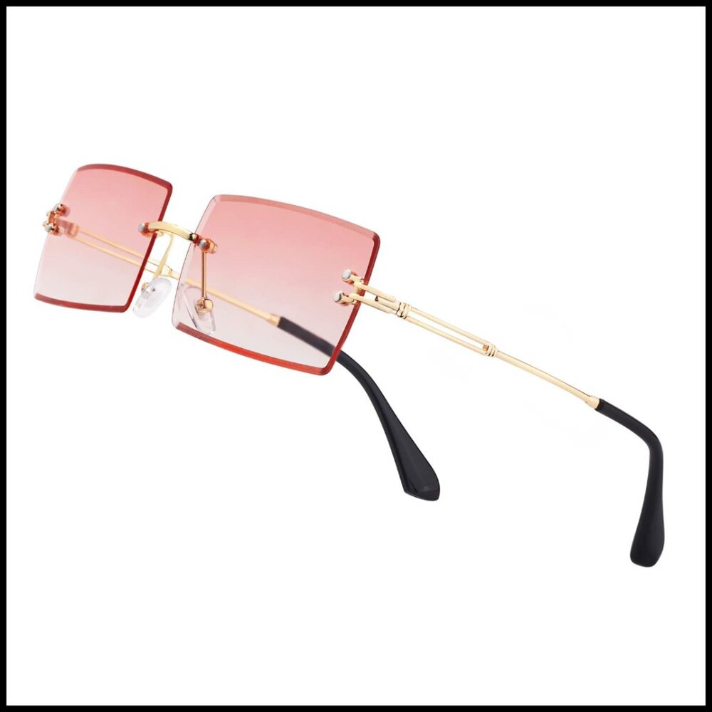 Ultralight Frameless Rectangle Sunglasses Polariz… - image 1